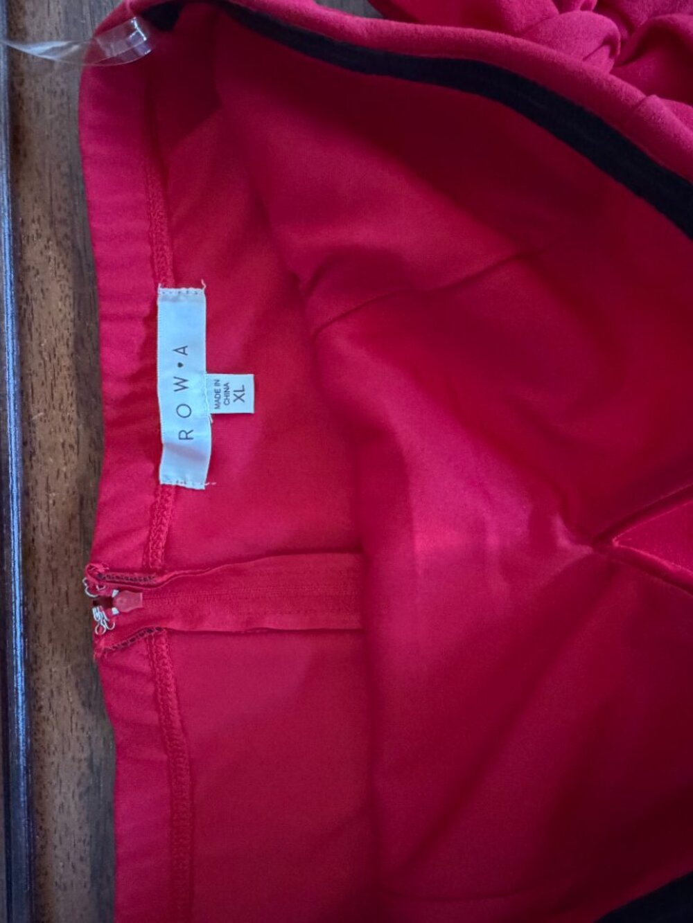 ROW A Red Strapless Jumpsuit XL Sweetheart Neck Bow Detail Wide Leg - Picture 4 of 4